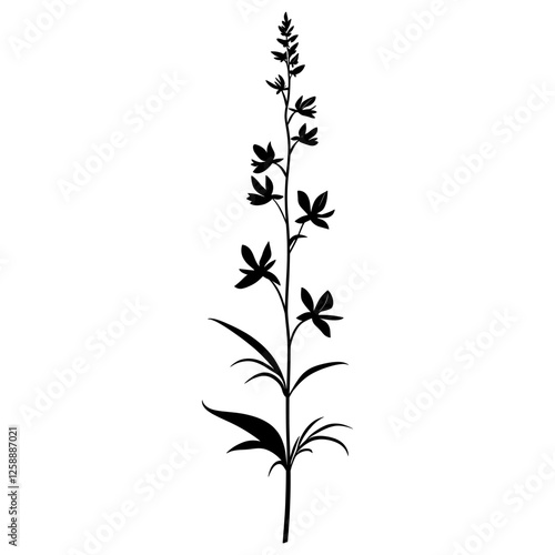 Wild flower Cardinal Flower illustration silhouette minimalist vector
