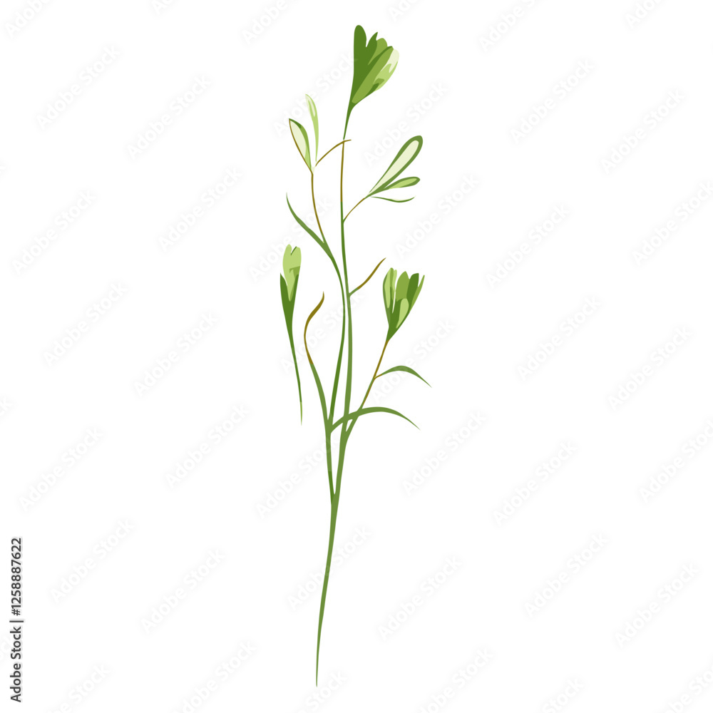 Fototapeta premium Flat vector of wild grass illustration plant green vector