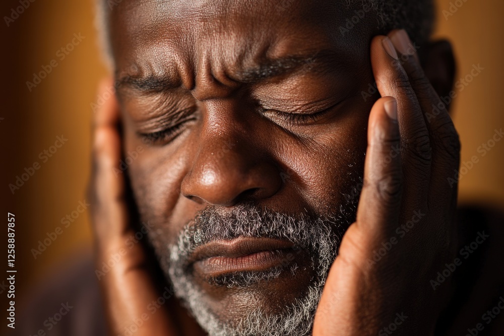 Obraz premium Senior man suffering from headache