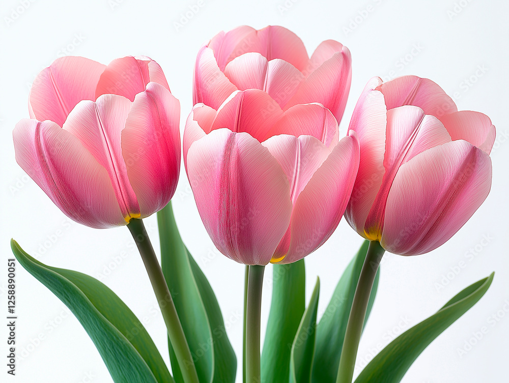 Fototapeta premium A bouquet of beautiful pink tulips, symbolizing love, affection, and happiness.