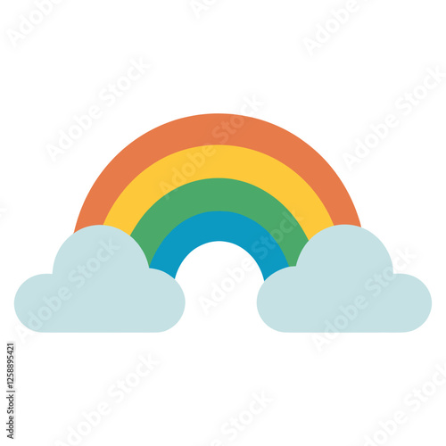 Rainbow with cloud illustration clouds art vector
