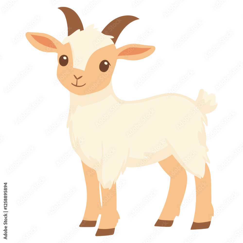 Goat illustration animal cute vector Goat illustration animal cute vector