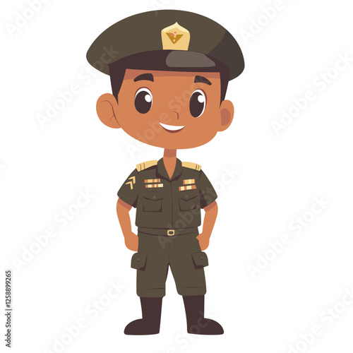Soldier cartoon illustration officer soldier vector