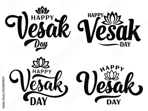 A simple  Vesak Day typography Design, Vesak Day text vector