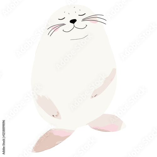Cute seal illustration animal mammal whiskers vector