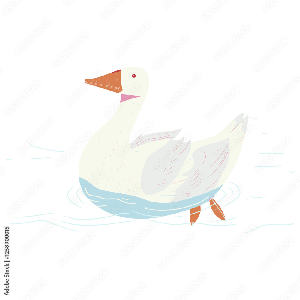 Obraz premium Cute goose on the lake illustration anseriformes waterfowl animal vector