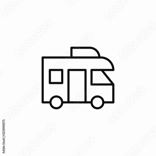 camping van icon sign vector