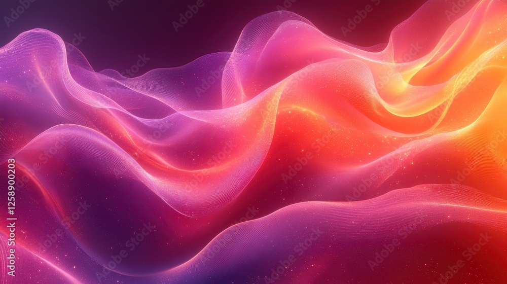 Obraz premium Abstract Flowing Waves in Gradient Colors of Purple and Orange