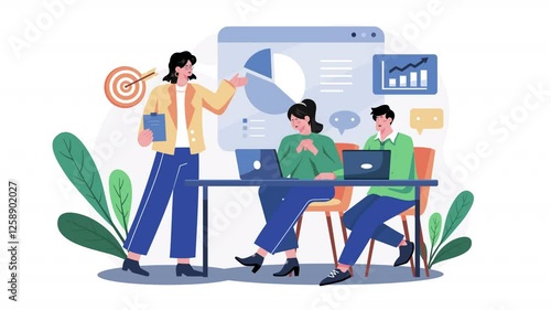 Business Data Analytics Animation Scene