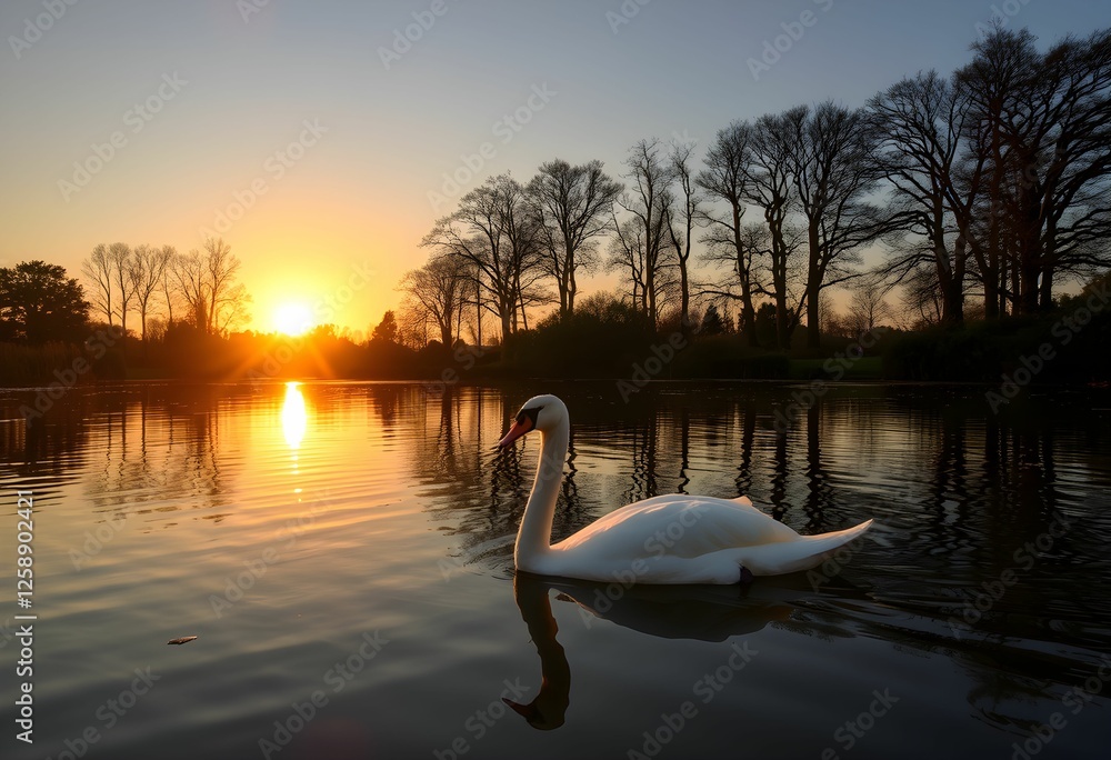 Fototapeta premium swan on the lake