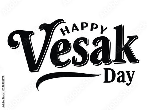 A simple  Vesak Day typography Design, Vesak Day text vector