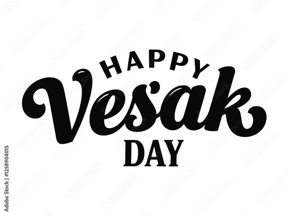 A simple Vesak Day typography Design, Vesak Day text vector A simple Vesak Day typography Design, Vesak Day text vector