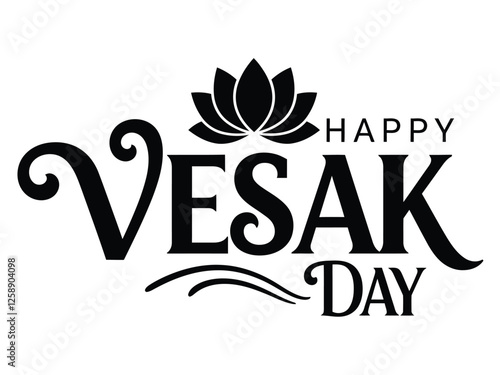 A simple  Vesak Day typography Design, Vesak Day text vector