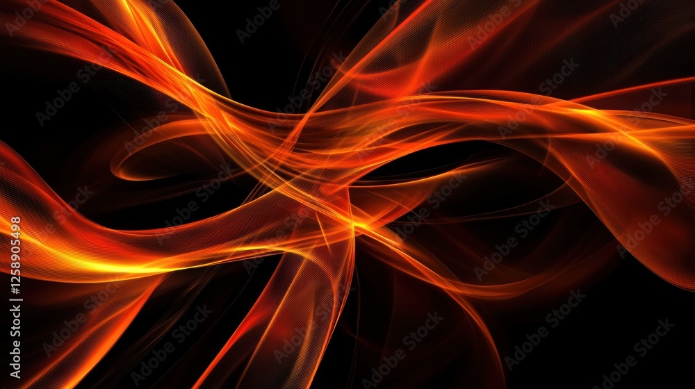 Naklejka premium Abstract Orange and Red Flowing Light Waves Design