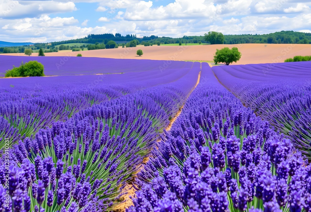 Naklejka premium lavender field provence france