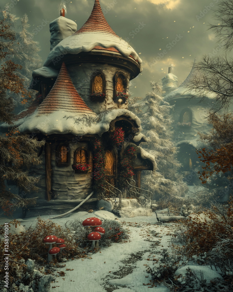 Fototapeta premium festive landscape Dark Fantasy Daydreampunk --chao_003