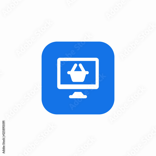 desktop shopping icon sign vector