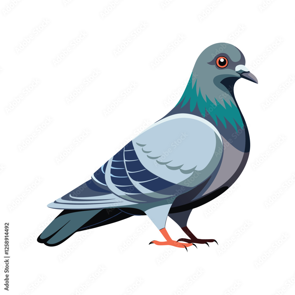 Obraz premium color vector pigeon isolated on white background