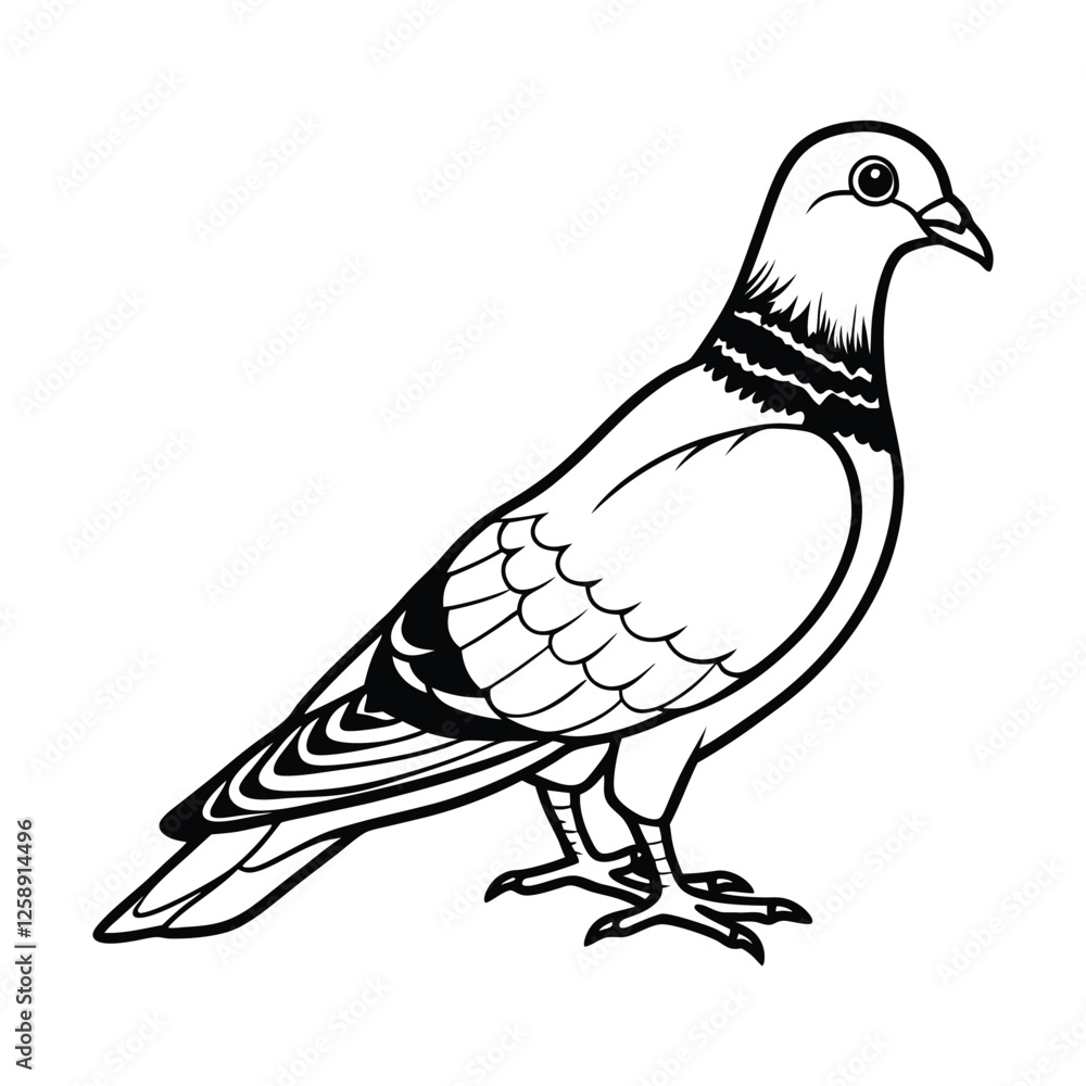 Fototapeta premium vector illustration of a pigeon