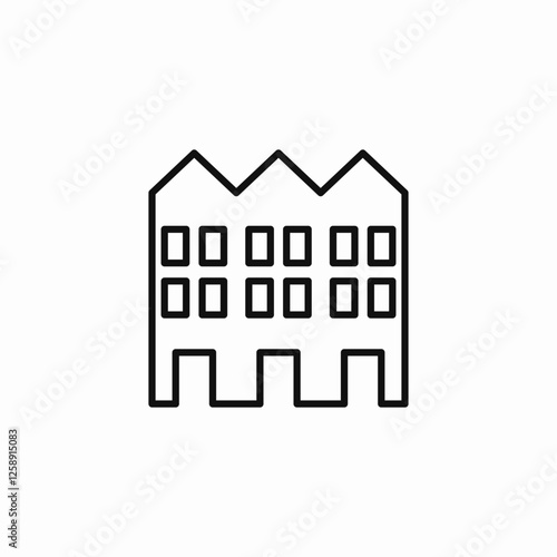 row house neighborhood icon sign vector