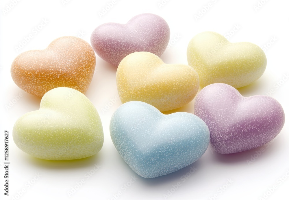 Fototapeta premium Blank valentines candy hearts isolated on a white background