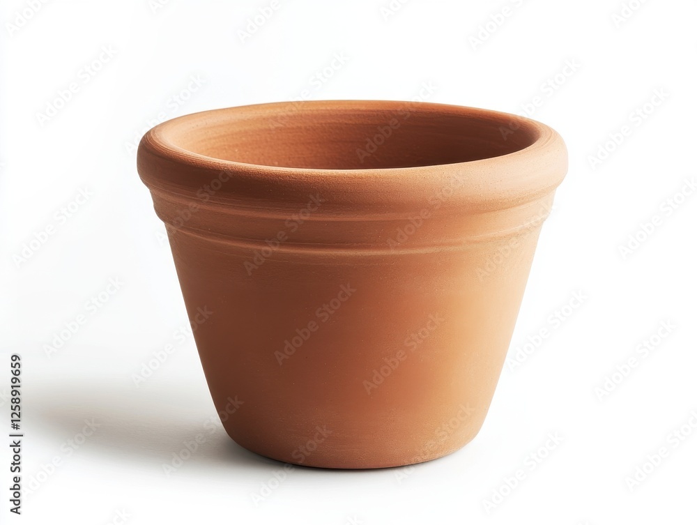 Simple Terracotta Pot On White Background Simple Terracotta Pot On White Background