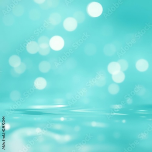 Turquoise blur bokeh water empty teal background concept for modern eco spring banner mint green christian card retro bio green vintage pastel blue color cyan shade wallpaper Bokeh light lights b