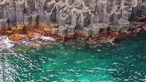 Jeju, South Korea - 3 Jun 2024 : Discover Jeju Island: Jusangjeolli, Basalt Columns, Coastal Cliffs & Geological Marvel