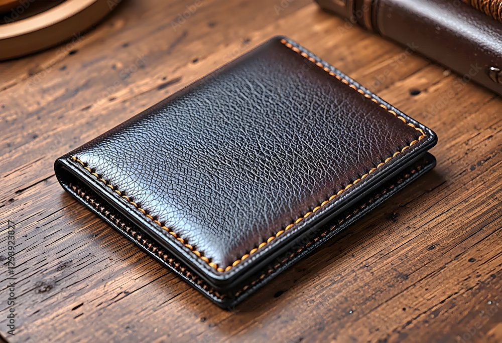 Men's genuine leather wallet with reinforced stitching and impeccable finish Men's genuine leather wallet with reinforced stitching and impeccable finish