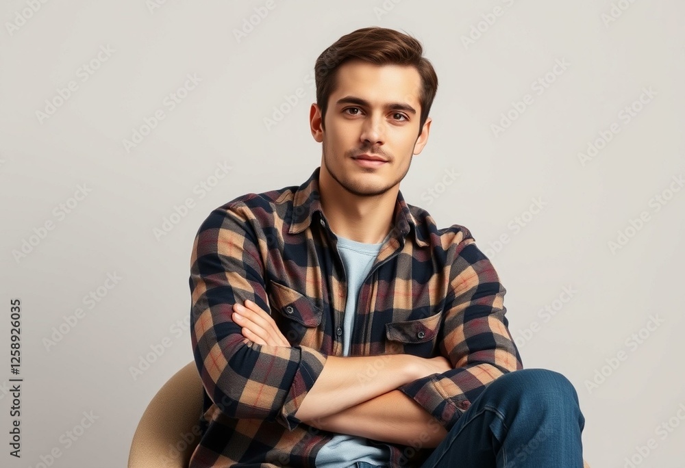 Fototapeta premium Male portrait in casual attire