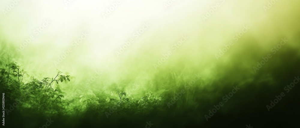 Fototapeta premium Green Foliage in Soft Misty Light