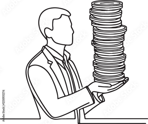 Person Holding Coins Vector Illustration – Finance Concept Art