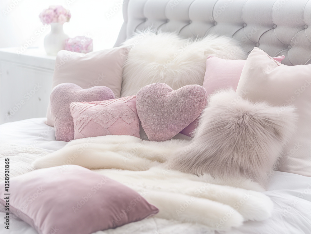 bed with cute cushions bed with cute cushions
