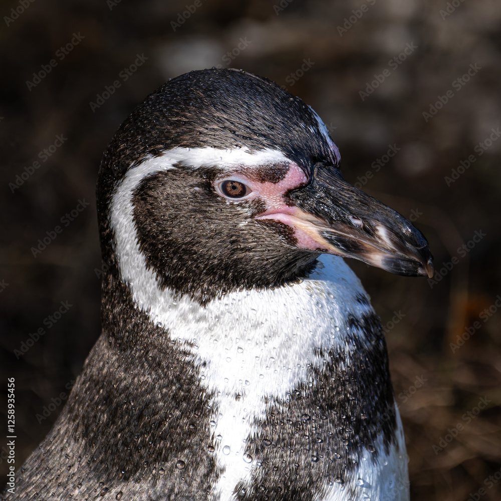 Naklejka premium Humboldt Penguin, Spheniscus humboldti in a park