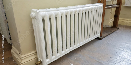 Wallpaper Mural A sleek, old-style radiator mounted on a wall in a minimalist apartment Torontodigital.ca