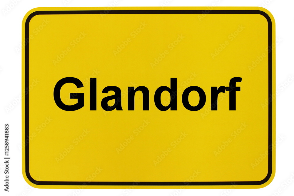 Illustration eines Ortsschildes der Gemeinde Glandorf in Niedersachsen Illustration eines Ortsschildes der Gemeinde Glandorf in Niedersachsen