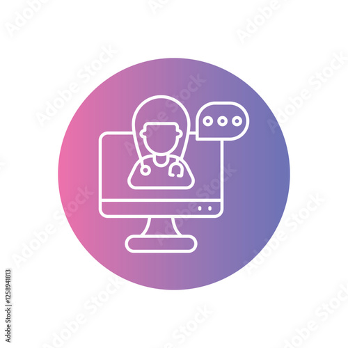 Virtual Consultation icon vector stock illustration