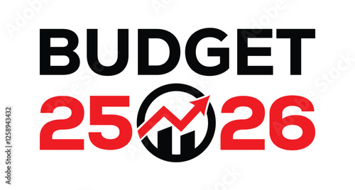 Budget 2025-2026 logo design, 2025-26 budget banner design templates vector