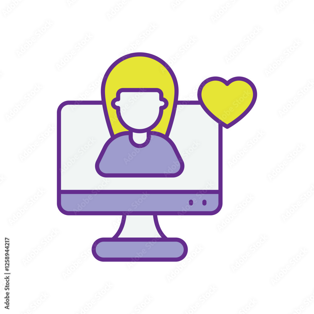 Fototapeta premium Online Therapy icon vector stock illustration