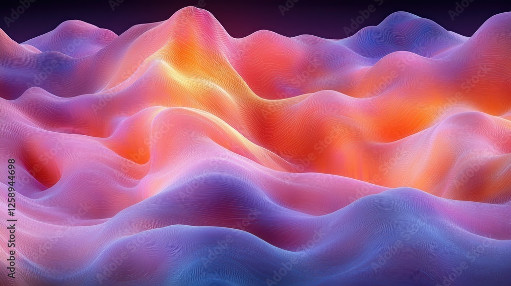 Obraz premium Abstract Wavy Patterns in Vibrant Colors with Smooth Gradients