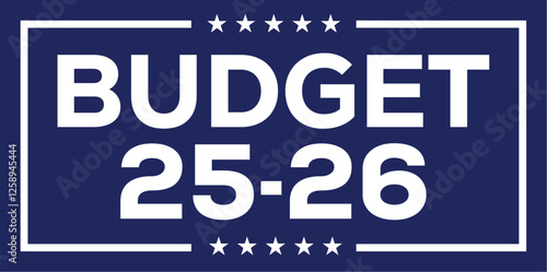 Budget 2025-2026 logo design, 2025-26 budget banner design templates vector