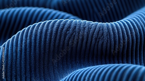 Wallpaper Mural Detailed macro of navy blue corduroy fabric highlighting its unique texture and design Torontodigital.ca