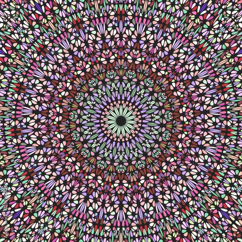 Abstract colorful geometrical radial ornament mandala background