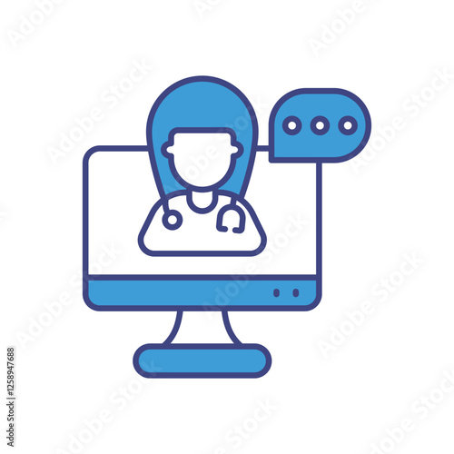 Virtual Consultation icon vector stock illustration