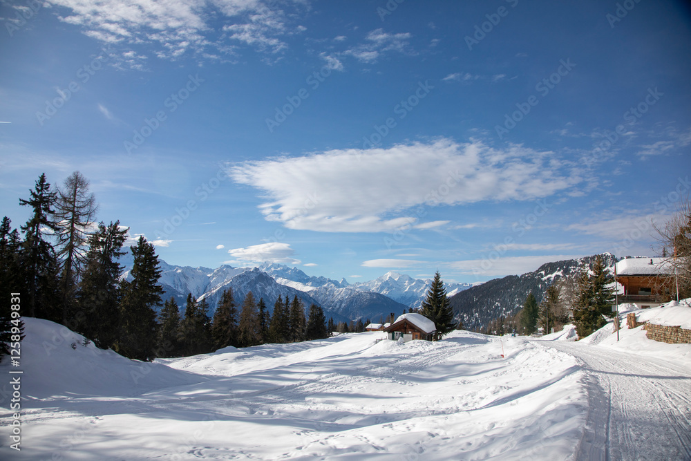 Fototapeta premium Ski resort, Bettmeralp, Switzerland