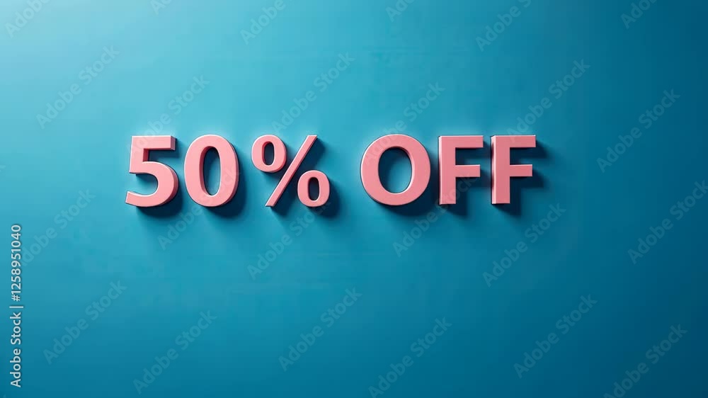 50% off Sale Banner on blue background creative inscription 50% off Sale Banner on blue background creative inscription