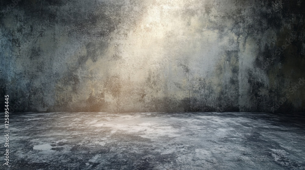 Concrete Grunge Wall and Floor with Spotlight - Industrial Backdrop for Creative Content Concrete Grunge Wall and Floor with Spotlight - Industrial Backdrop for Creative Content