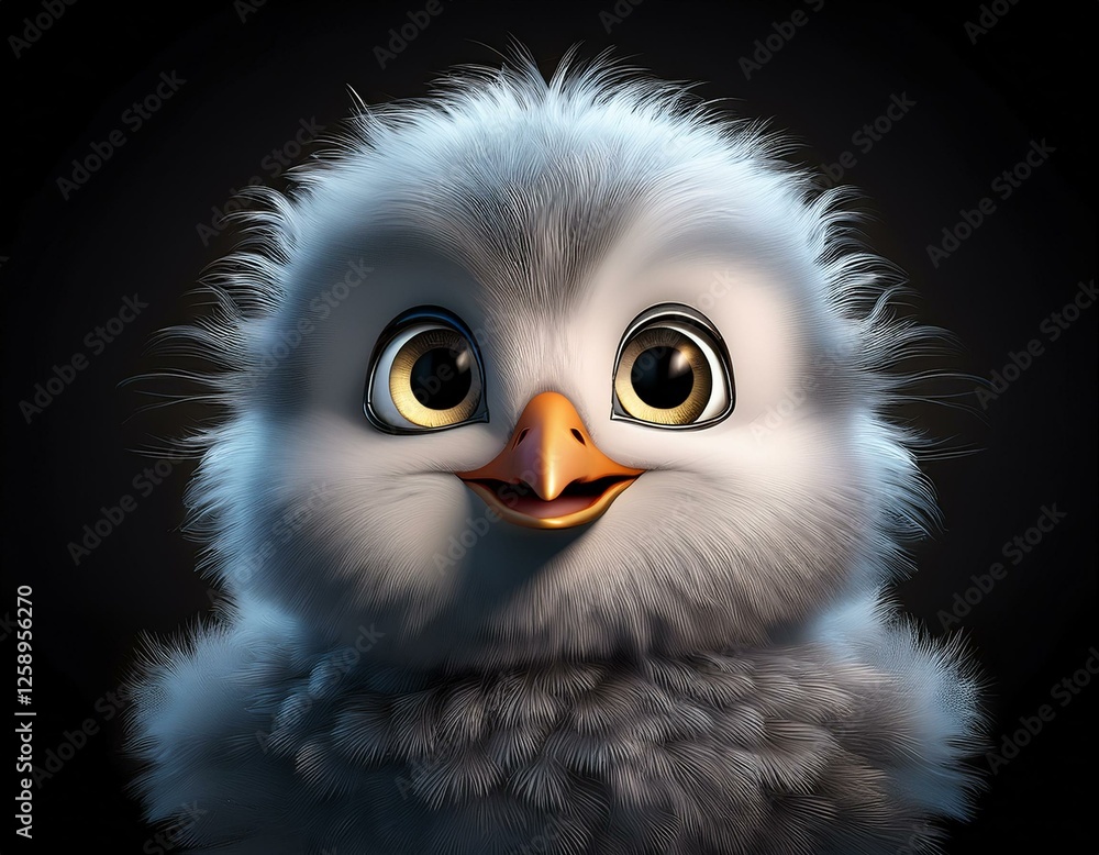 Fototapeta premium Kleine M√∂we, schwarzer Hintergrund