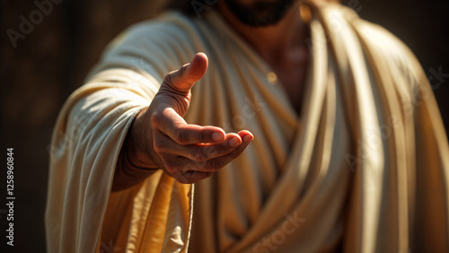 Close-Up of Jesus Reaching Out Towards the Viewer 