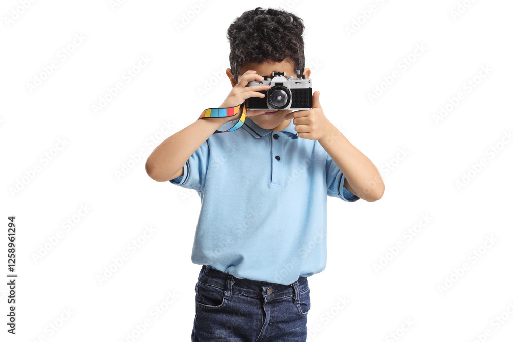 Kid taking a photo with a toy camera Kid taking a photo with a toy camera